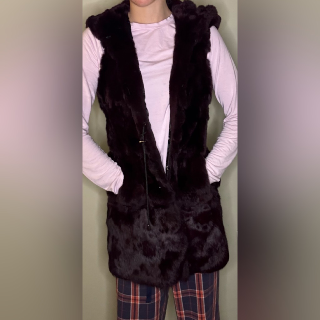 Belle Fare Rabbit Fur Vest Size Xs